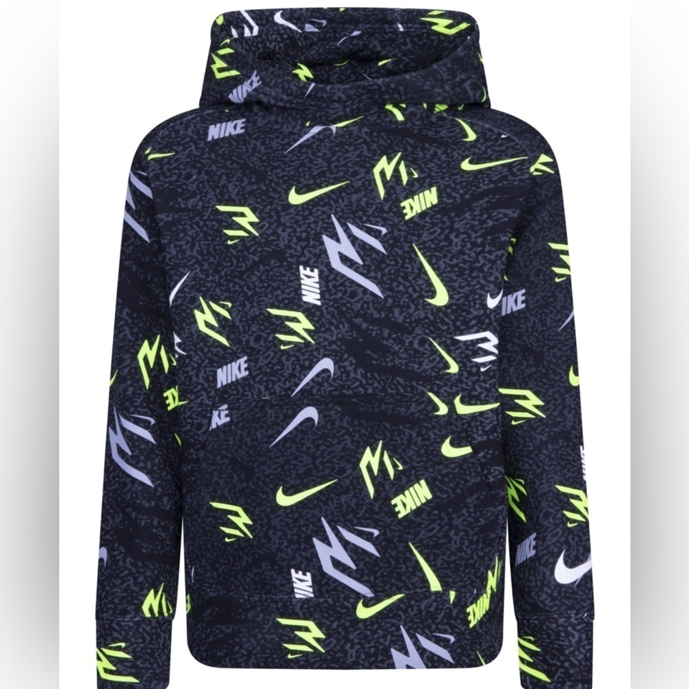 Nike 3BRAND by Russell Wilson Big Boys Fleece Hoodie,Black Sleeve Wordmark S